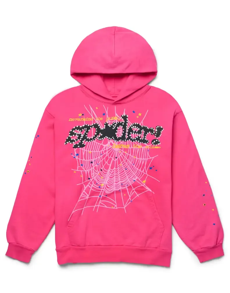 Sp5der Pink V2 Hoodie Red — sp5der