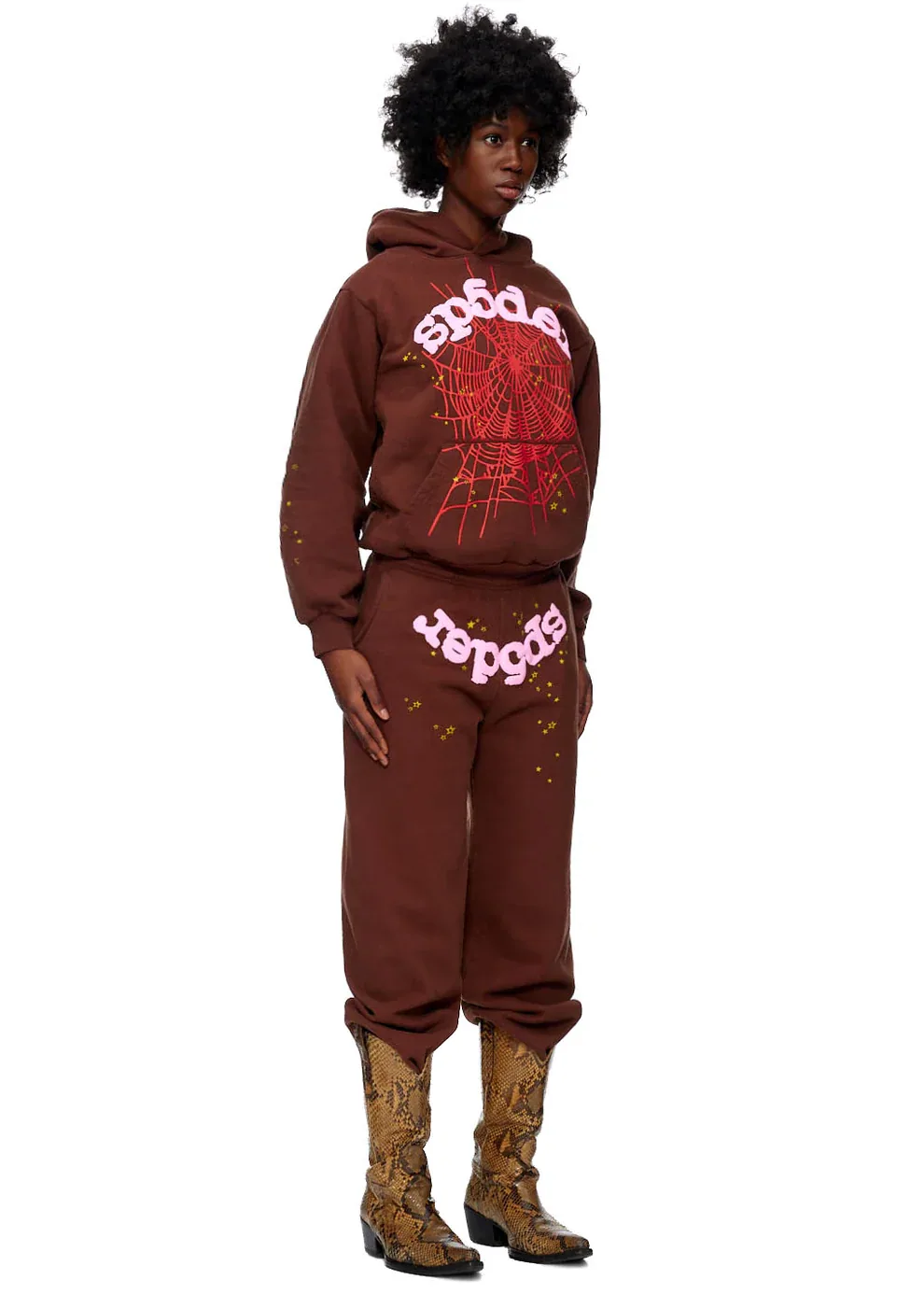 Sp5der Araignee Hoodie Brown — view 3