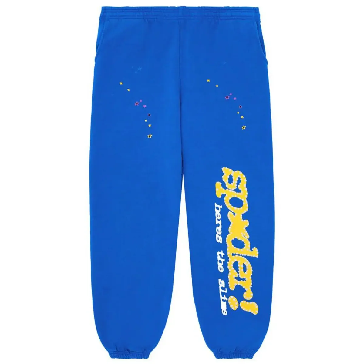 Sp5der Debossed Web Leather Pant Blue — sp5der