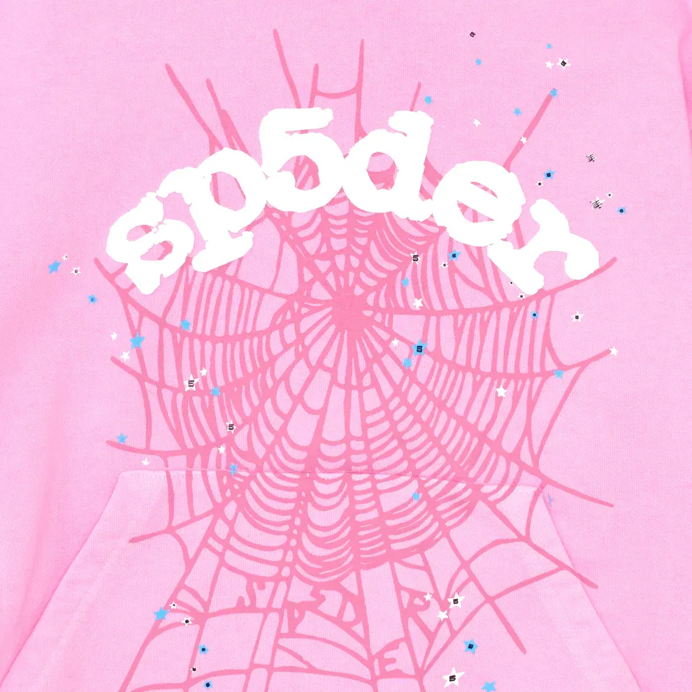 Sp5der Pink Hoodie Black — view 4
