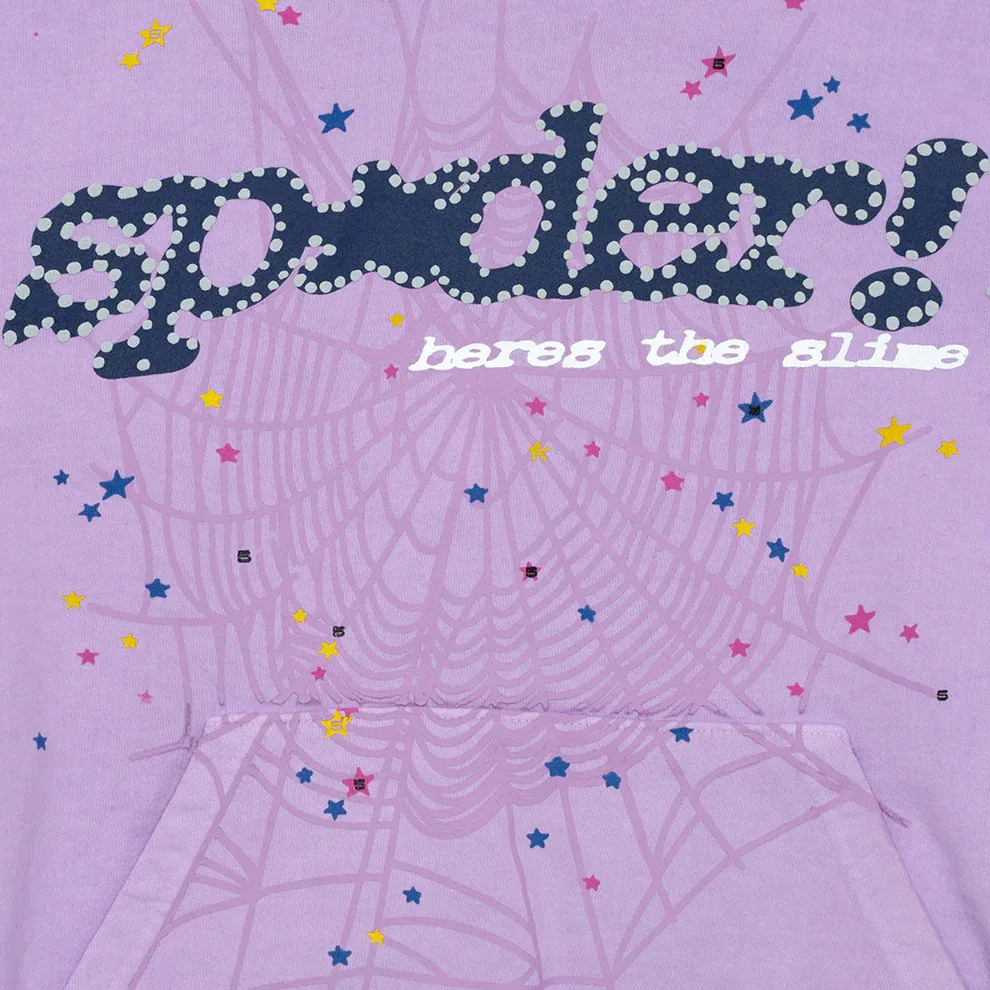Sp5der Acai Hoodie Purple — view 3