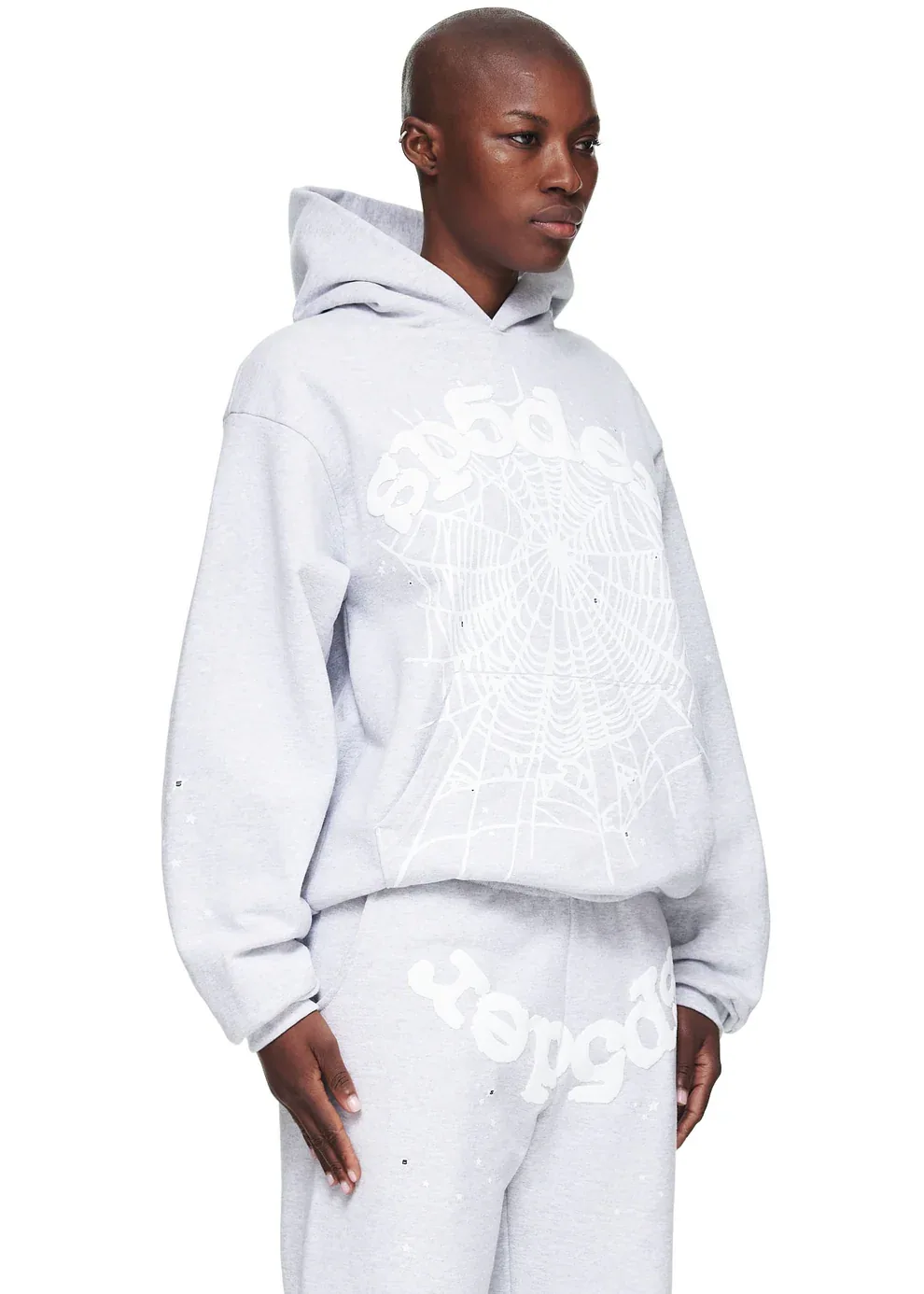 Sp5der OG Web Hoodie Heather Grey — view 5