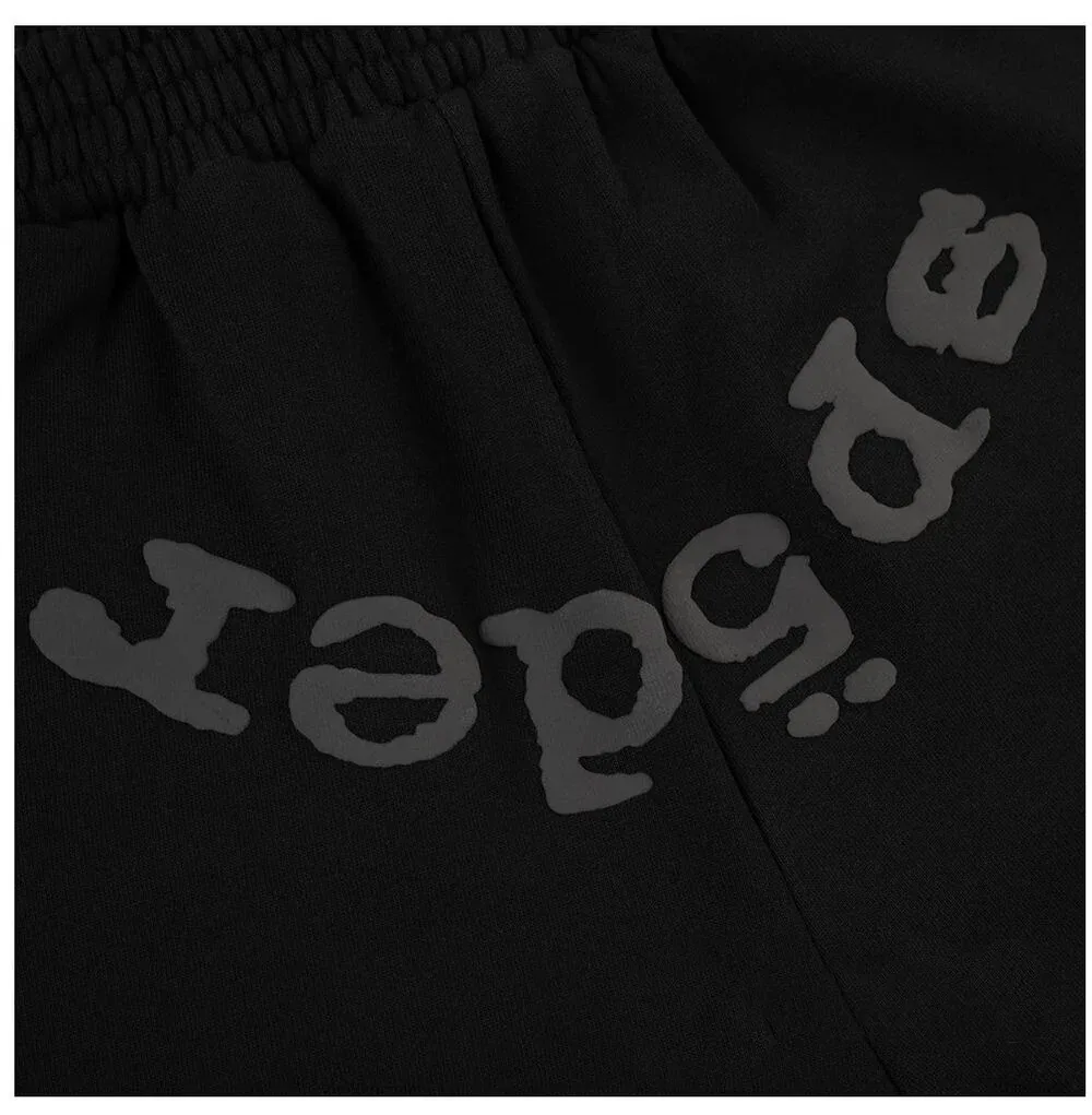 Sp5der OG Web V2 Phantom Sweatshort Black — view 3