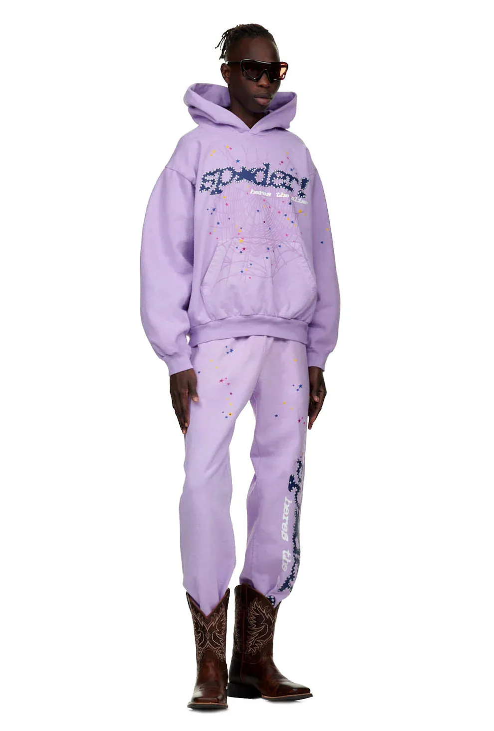 Sp5der Acai Hoodie Purple — view 5