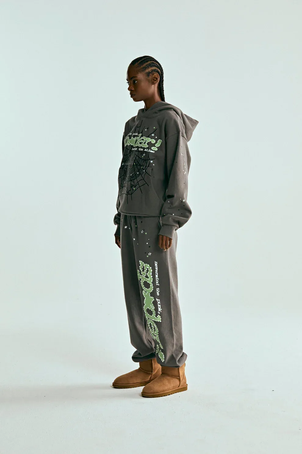 Sp5der Beluga Hoodie Slate Grey Green — view 8