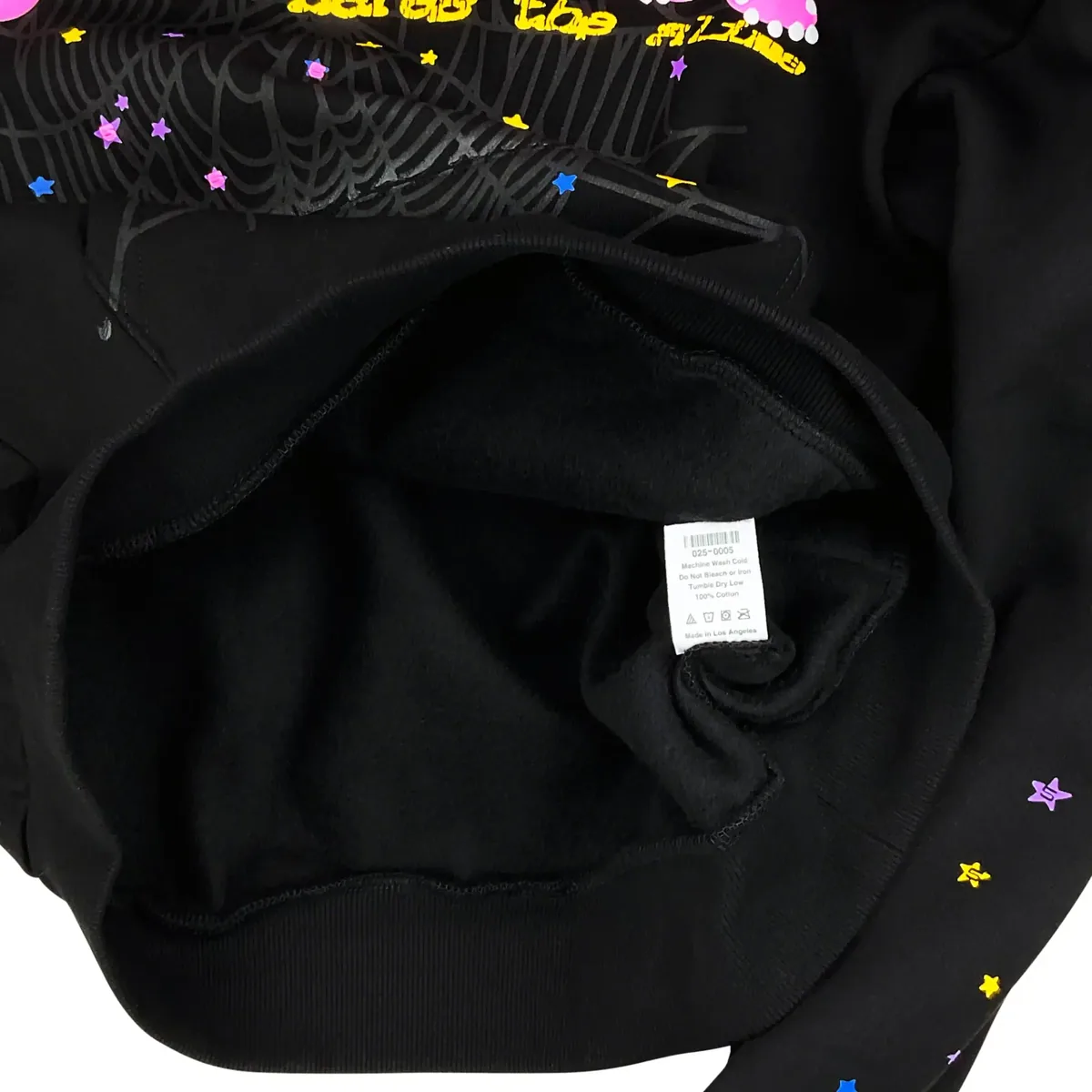 Sp5der Pink V2 Hoodie Black — view 6