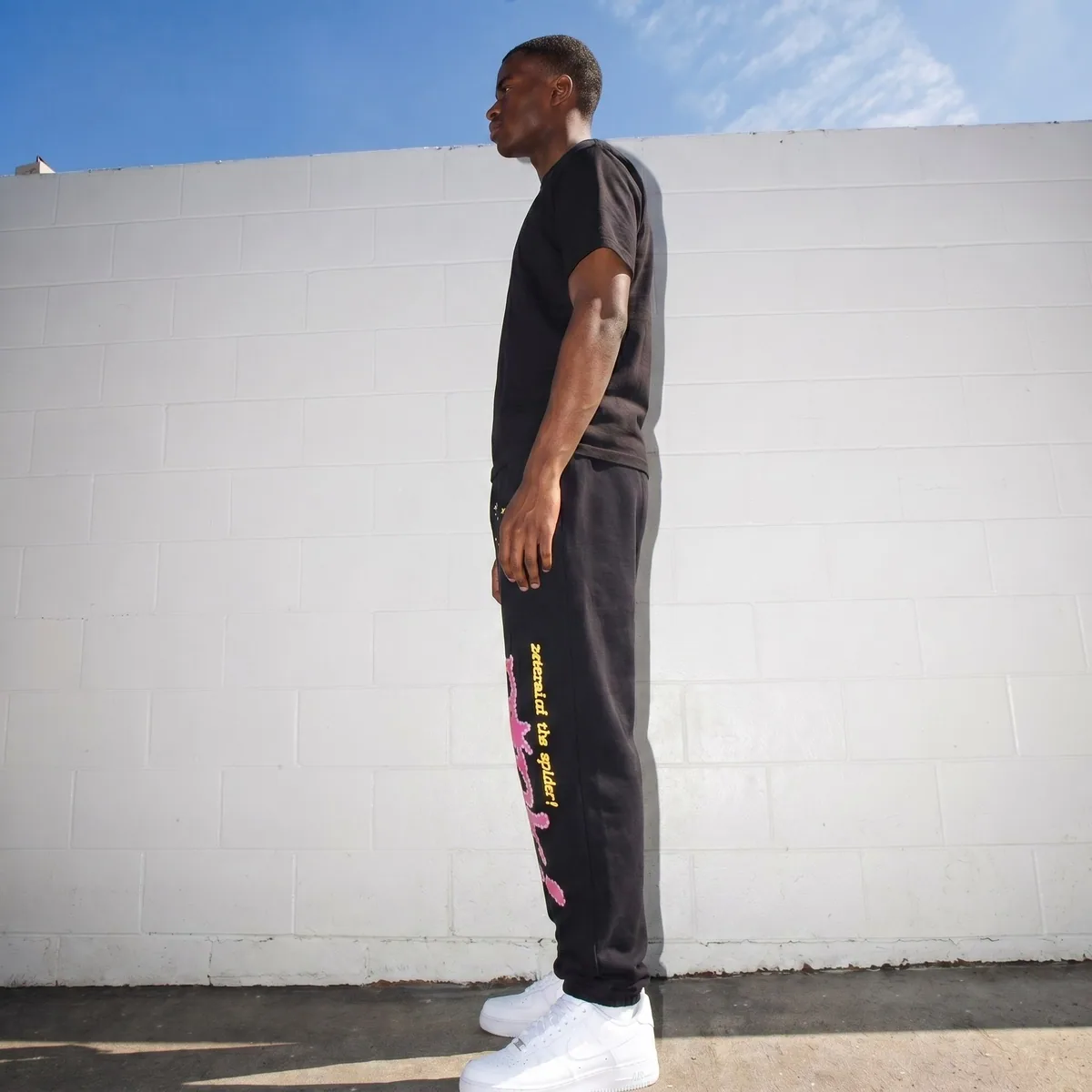 Black Sp5der Sweatpants — view 4
