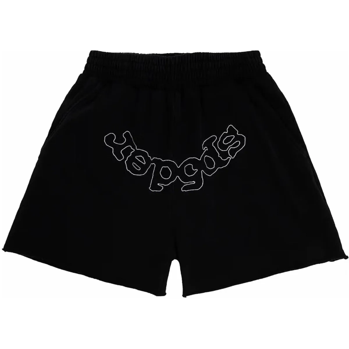 Sp5der OG Logo Embroidered Sweatshort in Black — sp5der