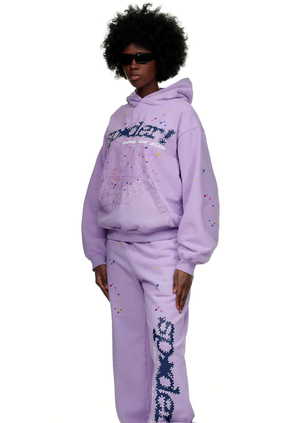 Sp5der Acai Hoodie Purple — view 7