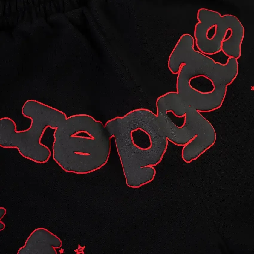 Sp5der Beluga Outline Sweatshort Black — view 3