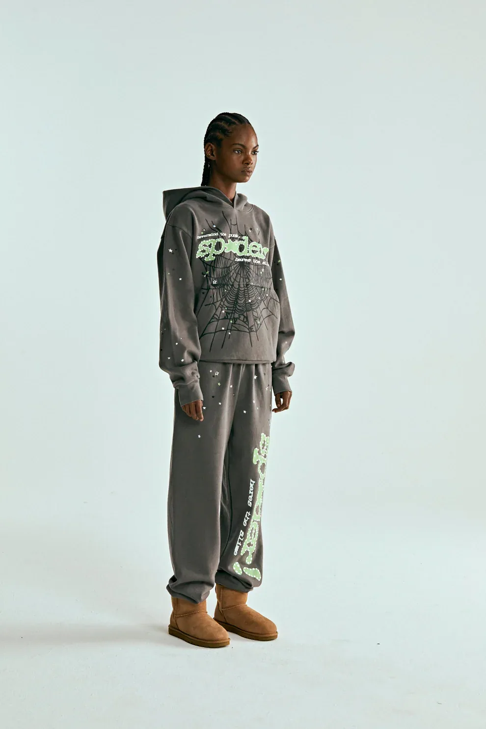 Sp5der Beluga Hoodie Slate Grey Green — view 6