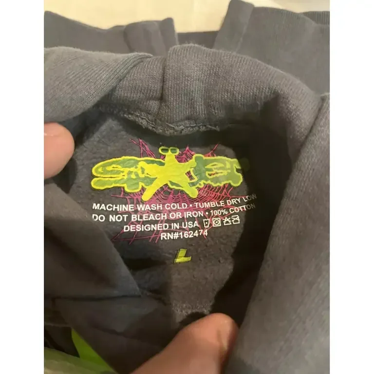 Sp5der Beluga Hoodie Slate Grey Green — view 5