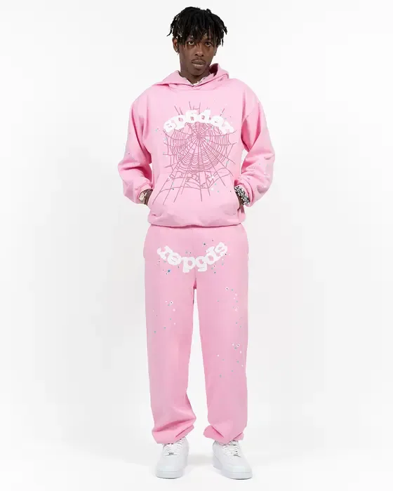 Sp5der Pink Hoodie Black — view 3