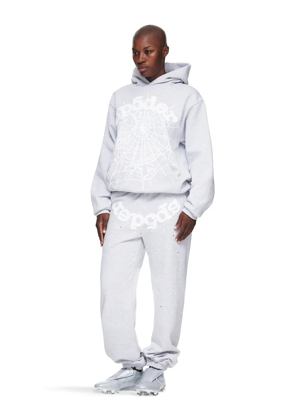 Sp5der OG Web Hoodie Heather Grey — view 7