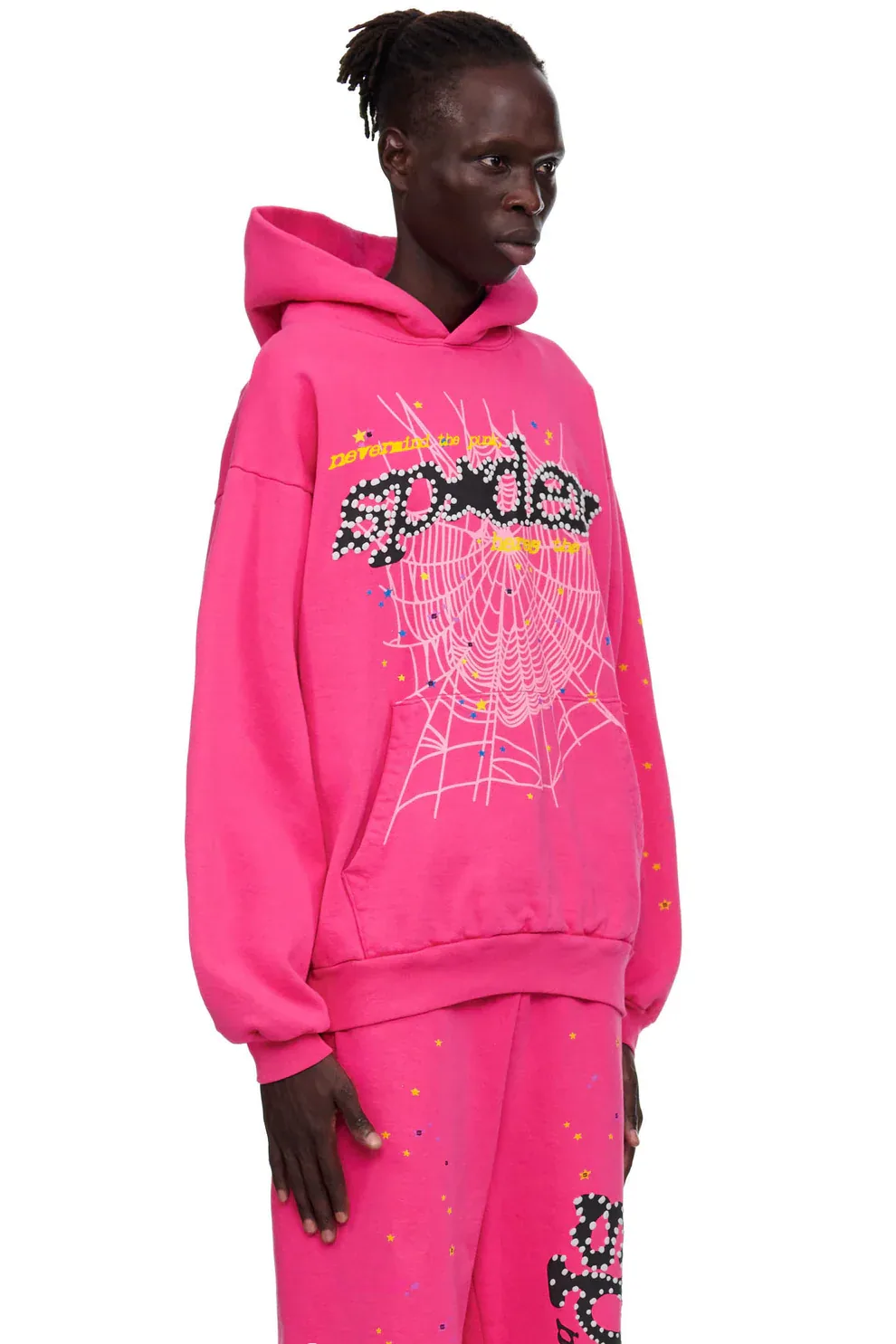 Sp5der Pink V2 Hoodie Red — view 7