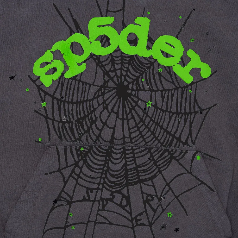 Sp5der AOP Web Hoodie Heather Grey — view 3