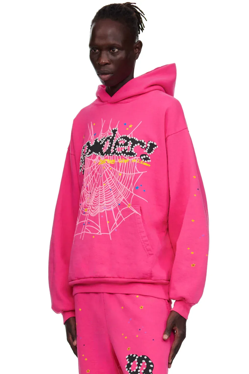 Sp5der Pink V2 Hoodie Red — view 6