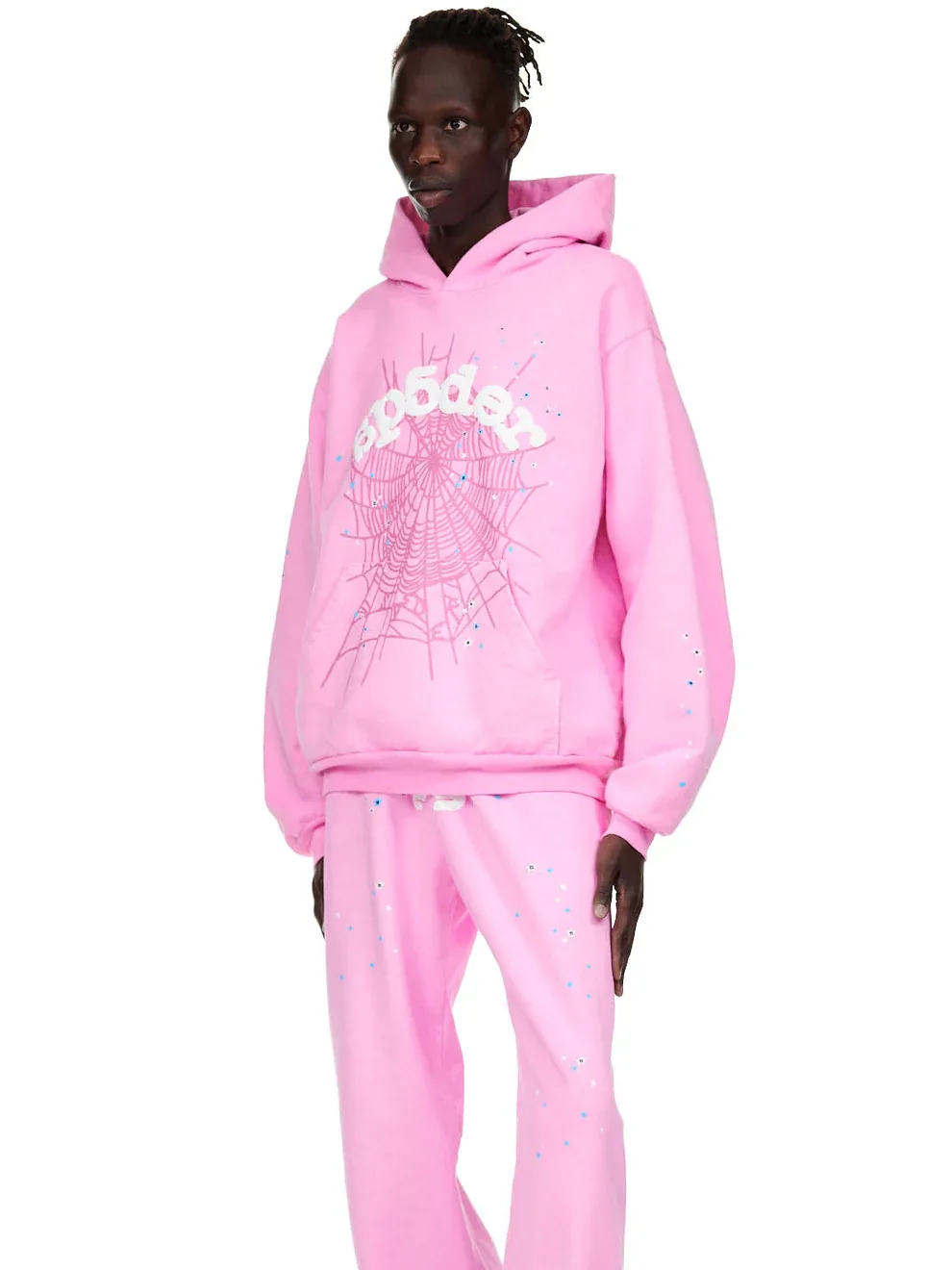 Sp5der Pink Hoodie Black — view 6