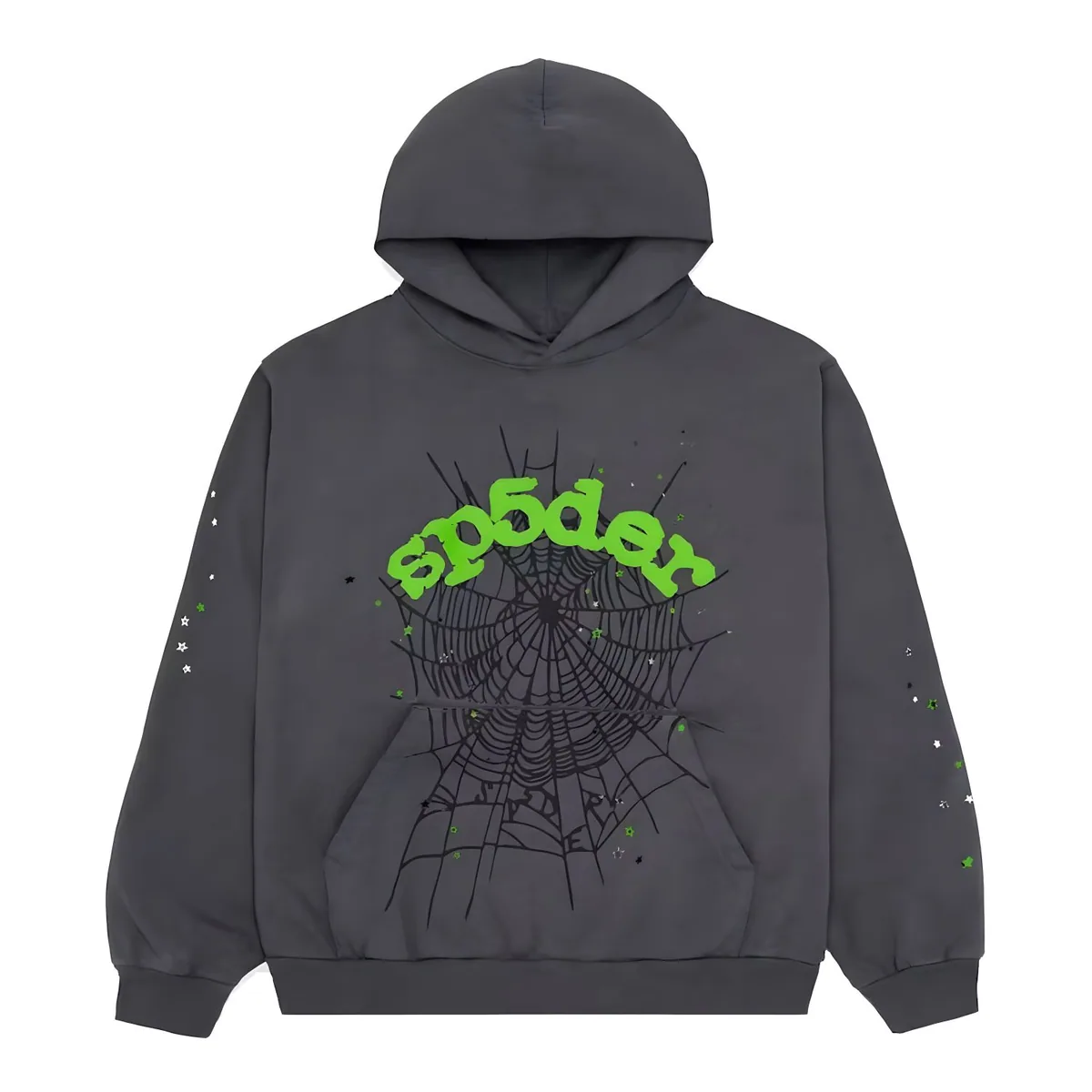 Sp5der AOP Web Hoodie Heather Grey — sp5der