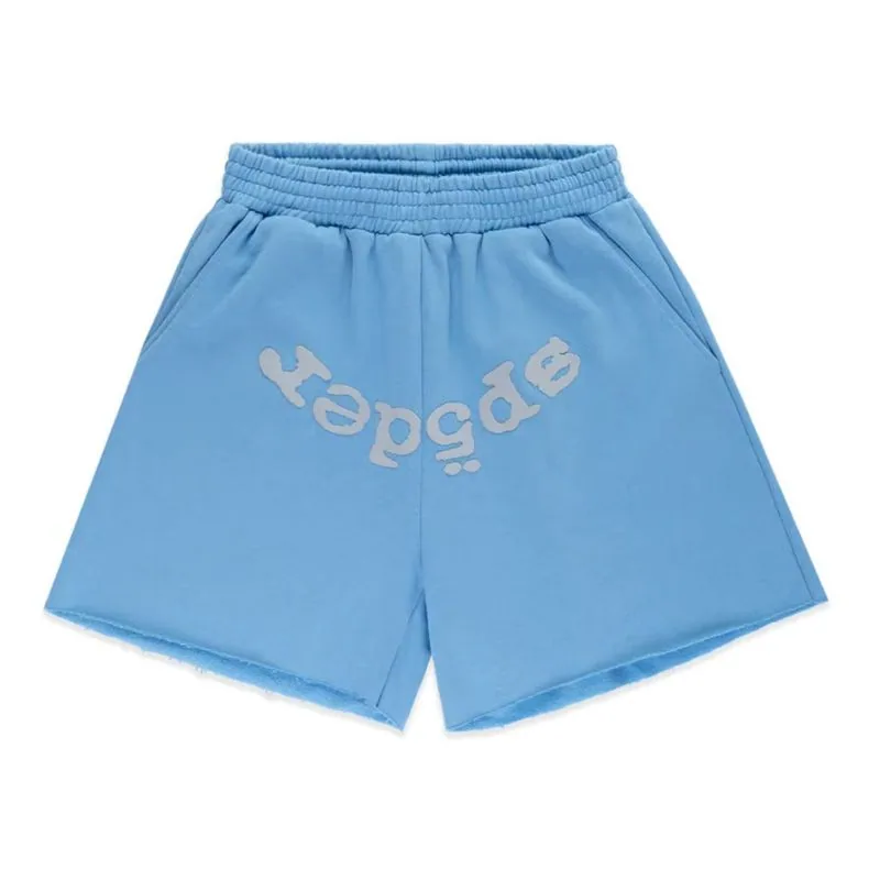 Sp5der OG Web V2 Sweat short Dusty Blue — sp5der