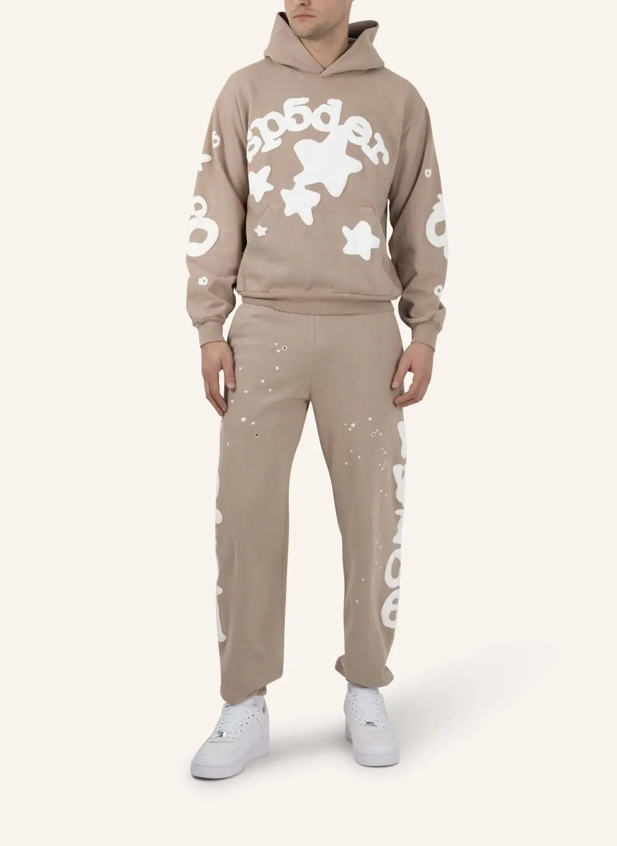 Sp5der All Over Print Hoodie Brown — view 5